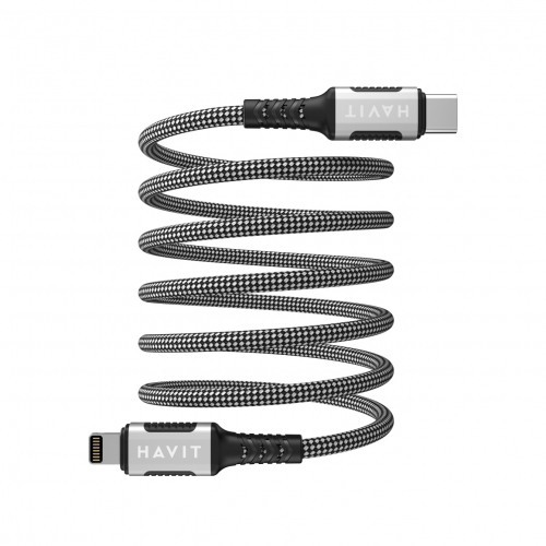 Кабель з'єднувальний зарядний HAVIT USB-C - Lightning PD30W 3A 1м магнітний Black HV-CB6298