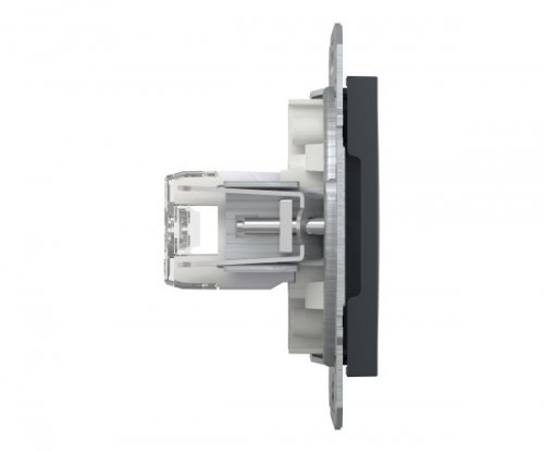 Розетка комп. подвійна RJ45 кат.6 UTP Schneider Asfora Антрацит EPH4800171