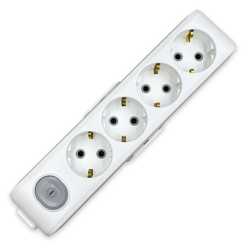 Колодка Viko Multi-let 4 гнезда c заземлением и кнопкой (90118400)