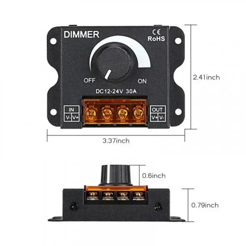 Диммер встраиваемый Prolum KNOB 5-24V 30A с поворотной ручкой 401003