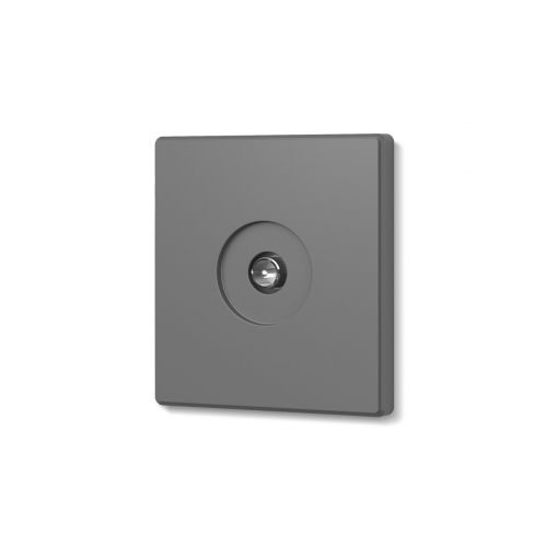 Розетка Videx Nota одинарна телевізійна сірий графіт VF-NT-SK1TV-GR