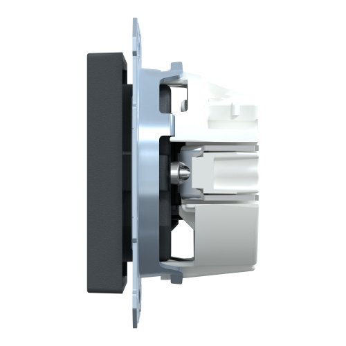 Розетка із заземленням та із захисними шторками Schneider Merten SM Антрацит MTN2300-0414