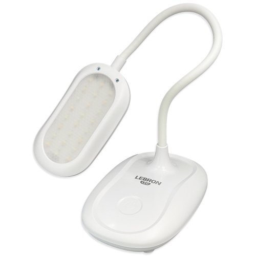 Настільна LED лампа акумуляторна Lebron L-TL-7706WH гнучка 5W 3000-6500K білий 15-13-50