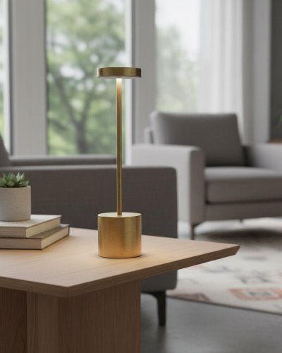 Настольная LED лампа аккумуляторная Kloodi 5W 2700K/4000K/6500K IP20 золото TA-5V UNO CCT GD