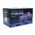 Уличная Led гирлянда Евросвет STARLIGHT бахрома синий Flash 75LED 2х0,7м IP44 черный провод 000057263