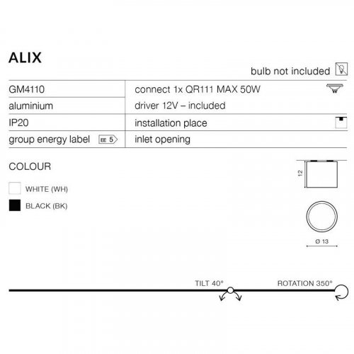 Точечный светильник Azzardo Alix GM4110_BK
