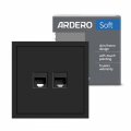 Розетка Ardero ER152PC-B Soft двойная компьютерная черная 8646 Розетка Ardero ER152PC-B Soft двойная компьютерная черная 8646