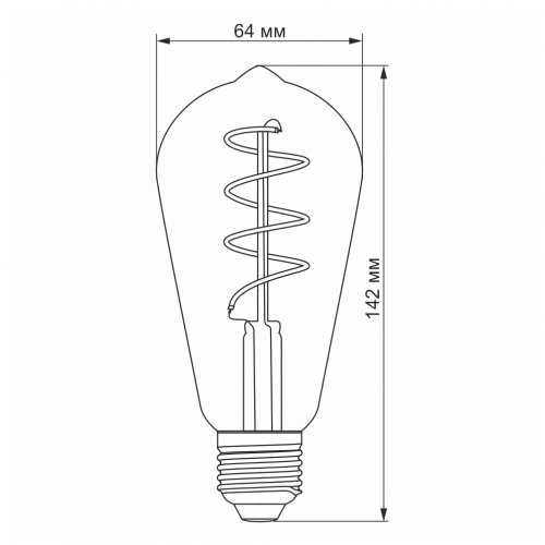 LED лампа VIDEX Filament ST64FASD 5W E27 2200K с диммером VL-ST64FASD-05272
