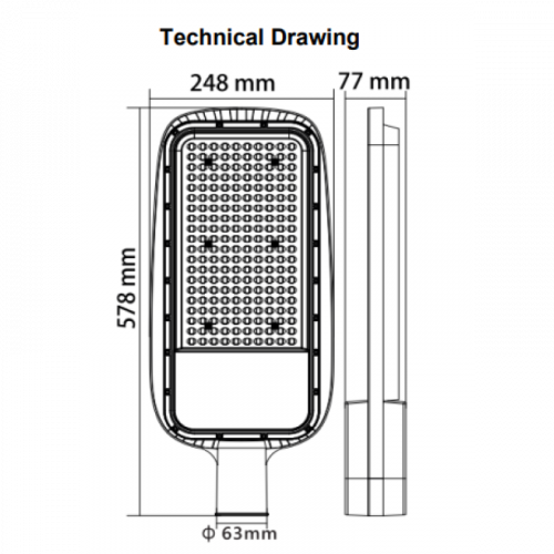 Уличный LED светильник Horoz TEXAS-200 200W 6400K 074-012-0200-030