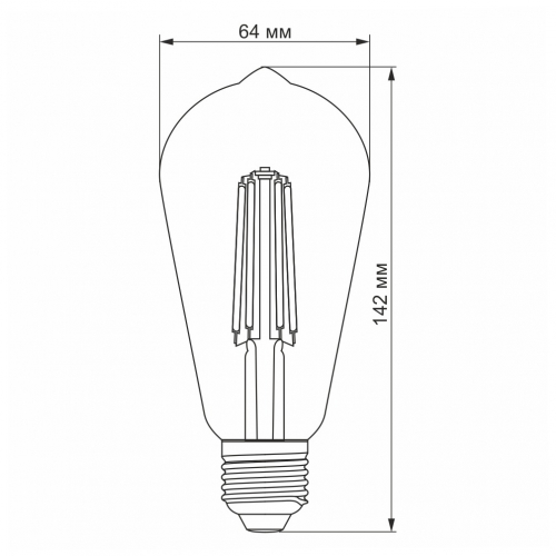 Світлодіодна лампа VIDEX Filament ST64 6W E27 2200K з диммером VL-ST64FAD-06272
