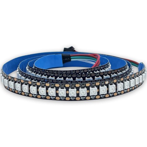Адресна Smart LED стрічка LT WS2812B SMD5050 Digital RGB 144шт/м 36W/м 5V IP20 чорна 93015