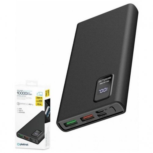 Портативний зарядний пристрій (повербанк) PLATINET 10000mAh BLACK PMPB10WQC726B