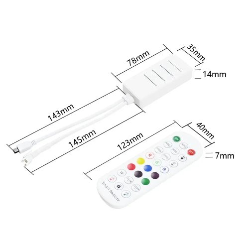 Контроллер Prolum RGB SPI RF Bluetooth 5-24V 8А (24 кнопки) 3PIN пульт 404011-S