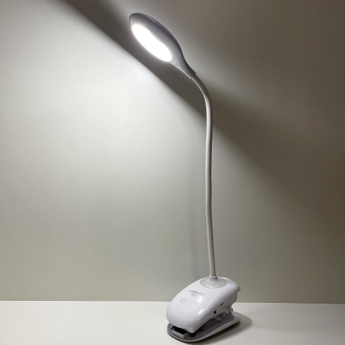 Настільна LED лампа акумуляторна Lebron L-TL-L-Clip-46 з нічником 5W 4100К біла 15-13-46