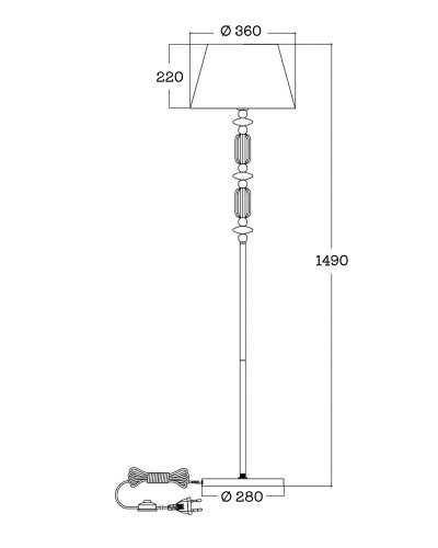 Торшер LED Edlin Almira E27 IP20 32205493 50009