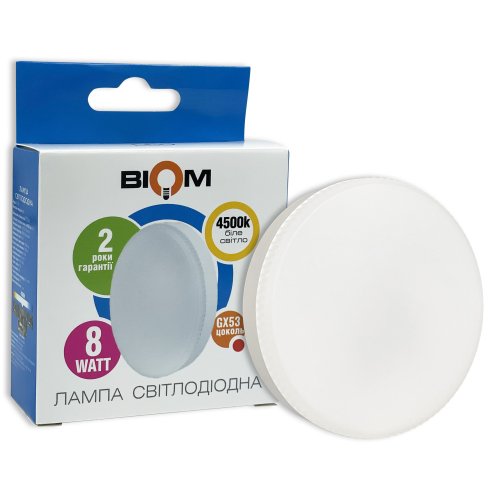 LED лампа Biom 8W GX53 4500K BT-595 24198