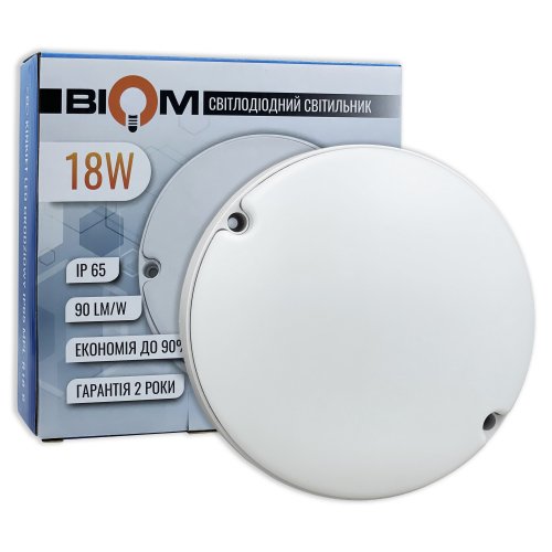LED светильник Biom ЖКХ MPL-R18-6 18W 6000K IP65 круглый 17814