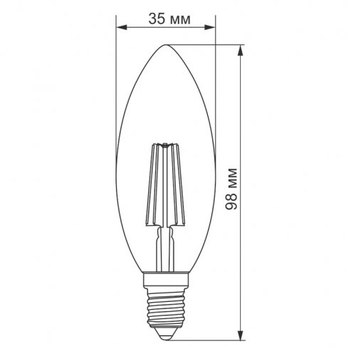 Світлодіодна лампа Titanum Filament C37 4W E14 2200K бронза TLFC3704142A