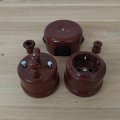 Ролик для ретро проводки RE керамический изолятор коричневый CI.1822.30