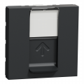 Розетка компьютерная, RJ45, одиночная, кат. 5е UTP, 2-мод., Schneider Unica New NU341154 антрацит