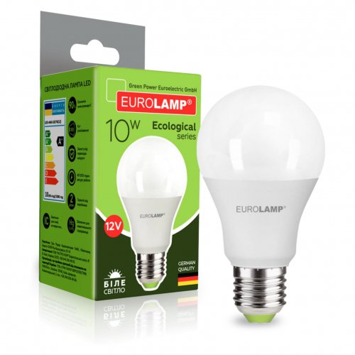 Світлодіодна LED лампа Eurolamp ECO серія A60 12V 10W E27 4000K LED-A60-10274(12)