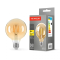 Світлодіодна лампа Titanum Filament G95 6W E27 2200K бронза TLFG9506272A