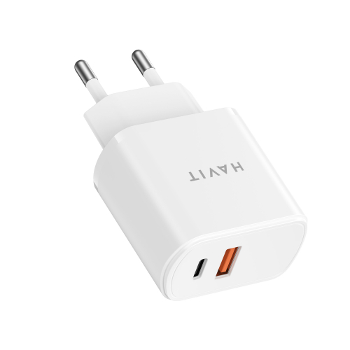 Мережевий зарядний пристрій HAVIT 20W USB-A+USB-C White HV-UCP019-WH