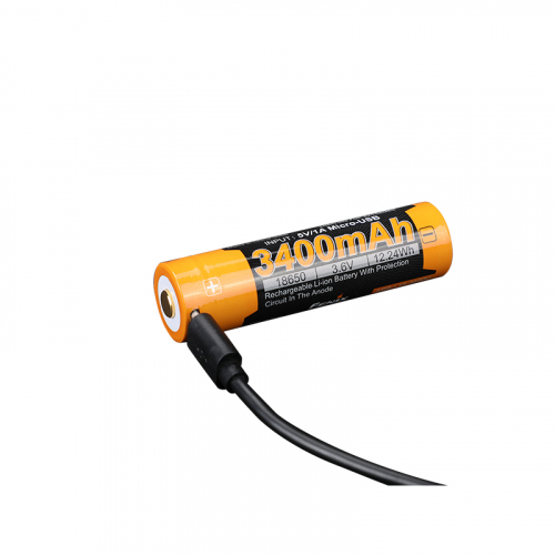 Аккумулятор Fenix Li-Ion 18650 3400mAh micro usb зарядка ARB-L18-3400U