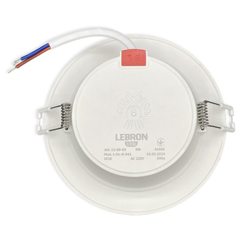 LED cветильник Lebron L-DR 9W 4100К круг 12-09-63