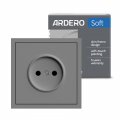 Розетка Ardero ER111-G Soft одинарная без заземления серая 8650 Розетка Ardero ER111-G Soft одинарная без заземления серая 8650