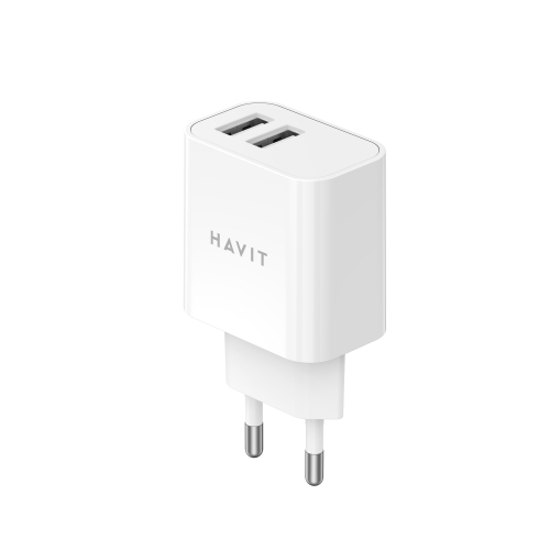Мережевий зарядний пристрій HAVIT 15W 2xUSB-A White HV-UC006B-WH