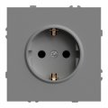 Розетка Ardero ER121-G Soft одинарная с заземлением серая 8651 Розетка Ardero ER121-G Soft одинарная с заземлением серая 8651